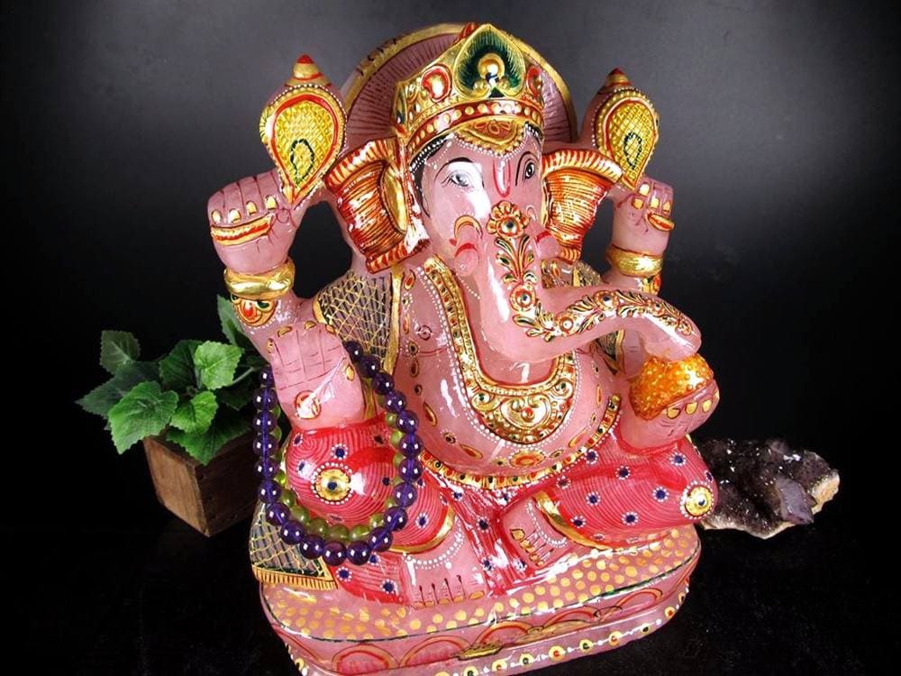 ローズクォーツガネーシャ ガネーシャ ローズガネーシャ 天然石ガネーシャ 夢を叶える象