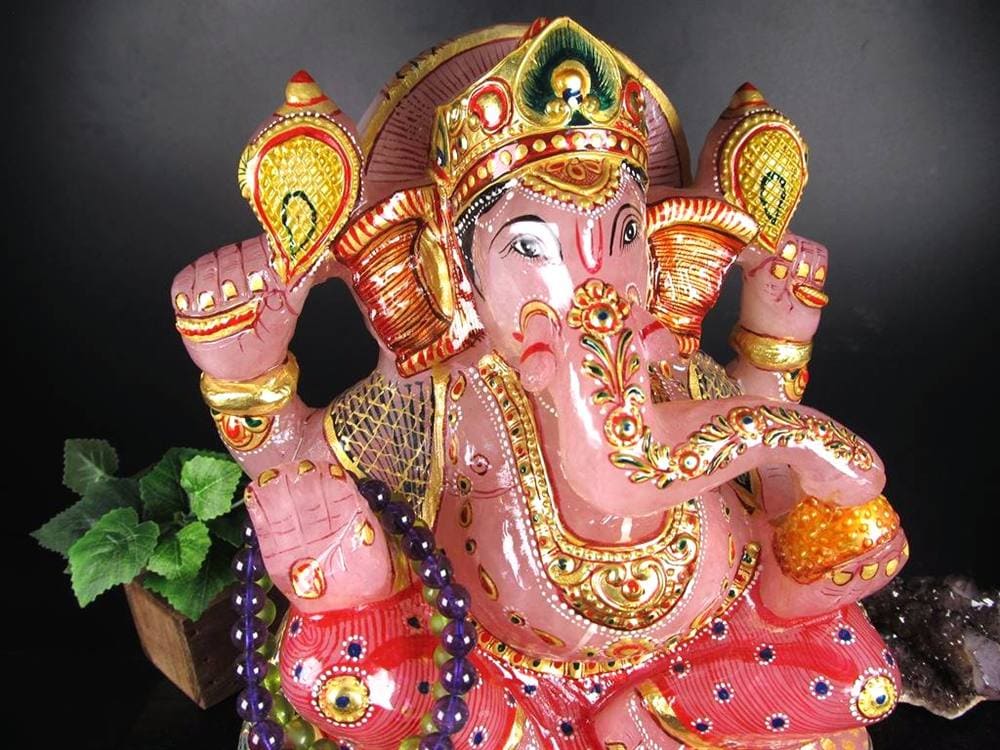 ローズクォーツガネーシャ ガネーシャ ローズガネーシャ 天然石ガネーシャ 夢を叶える象