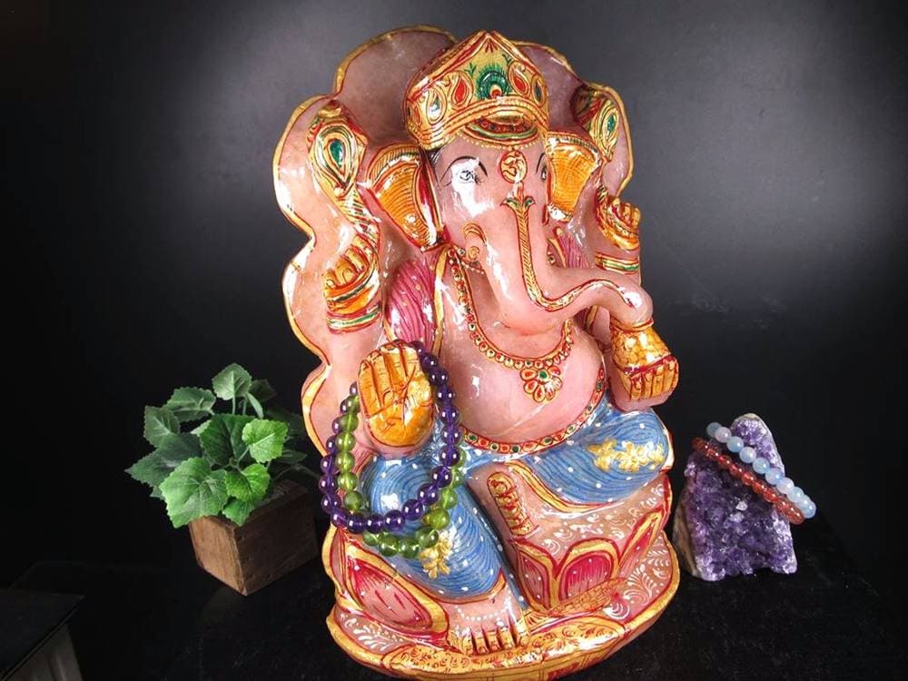 ローズクォーツガネーシャ ガネーシャ ローズガネーシャ 天然石ガネーシャ 夢を叶える象