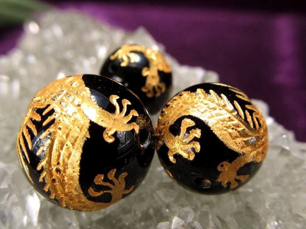 ブラックオニキス 黒瑪瑙 龍神 五本爪