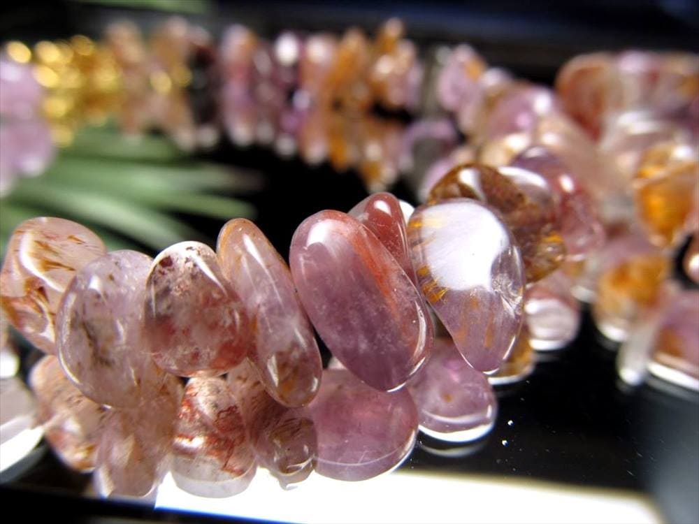 カコクセナイト カコクセン石 アメジスト ブレスレット スーパーセブン