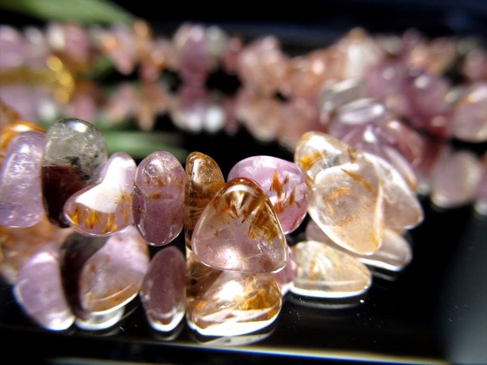 カコクセナイト カコクセン石 アメジスト ブレスレット スーパーセブン