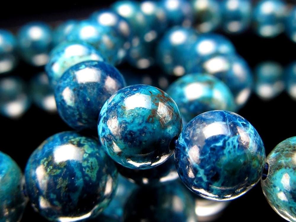 クリソコラ 珪孔雀石 シャッタカイト ブレスレット ペルー産