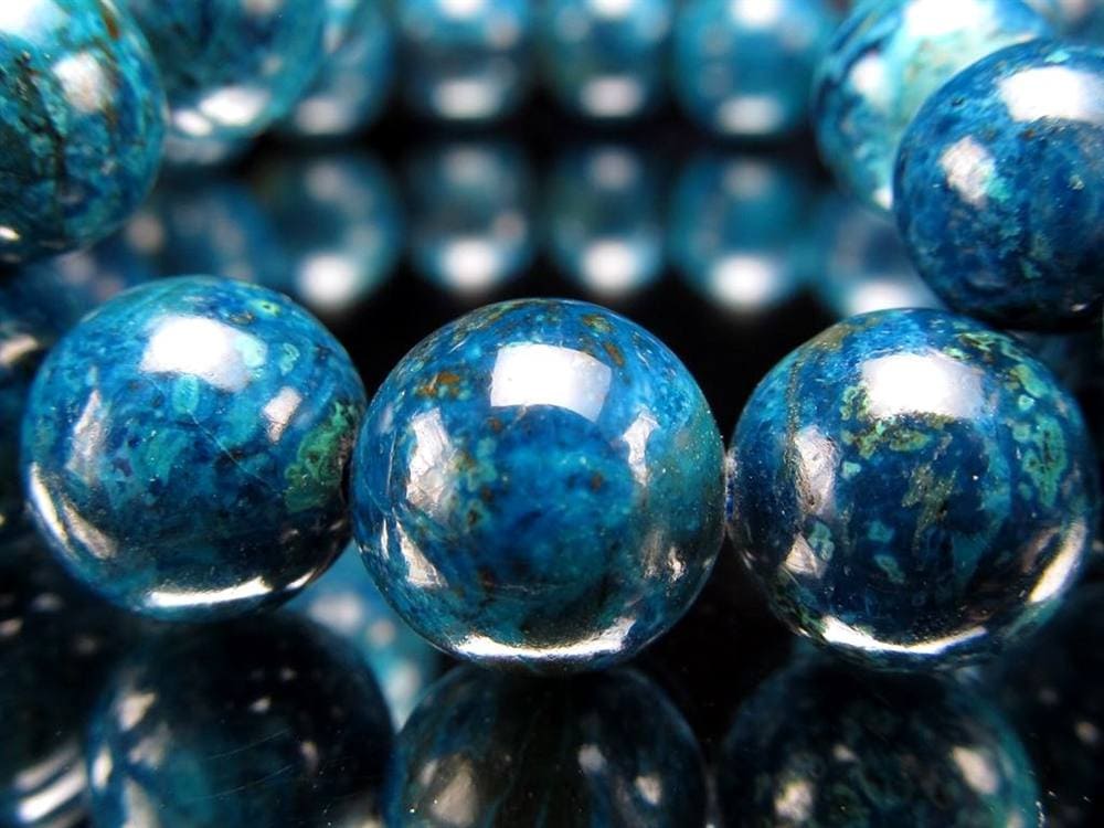 クリソコラ 珪孔雀石 シャッタカイト ブレスレット ペルー産