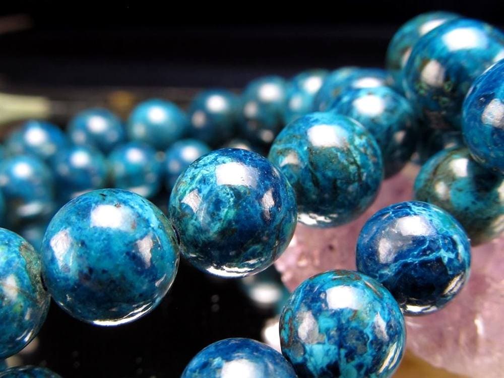 クリソコラ 珪孔雀石 シャッタカイト ブレスレット ペルー産