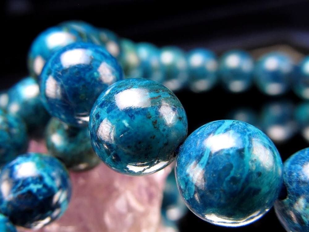 クリソコラ 珪孔雀石 シャッタカイト ブレスレット ペルー産