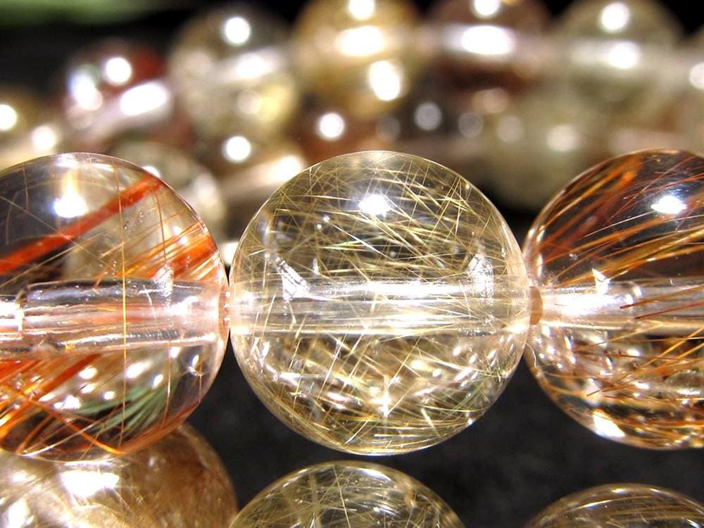 ルチルクォーツ ブレスレット MIXルチル 金紅石入り水晶 ルチレイテッドクォーツ