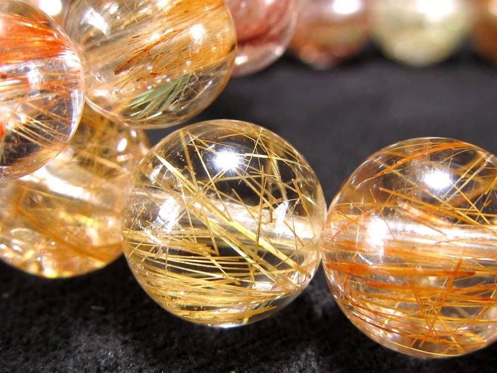 ルチルクォーツ ブレスレット MIXルチル 金紅石入り水晶 ルチレイテッドクォーツ