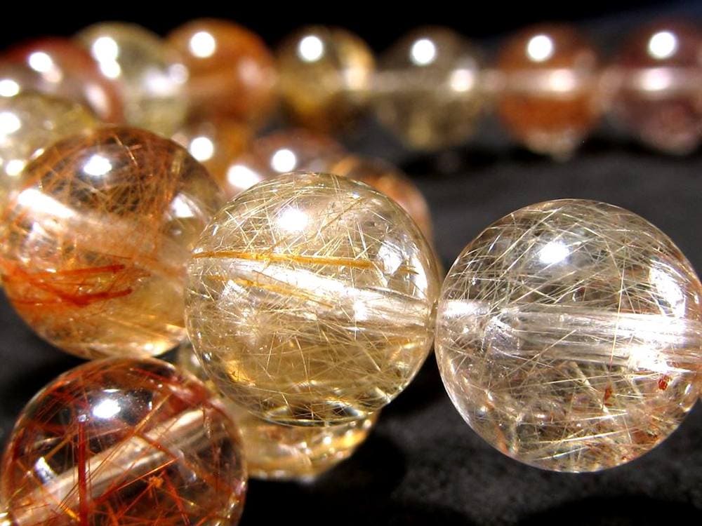 ルチルクォーツ ブレスレット MIXルチル 金紅石入り水晶 ルチレイテッドクォーツ