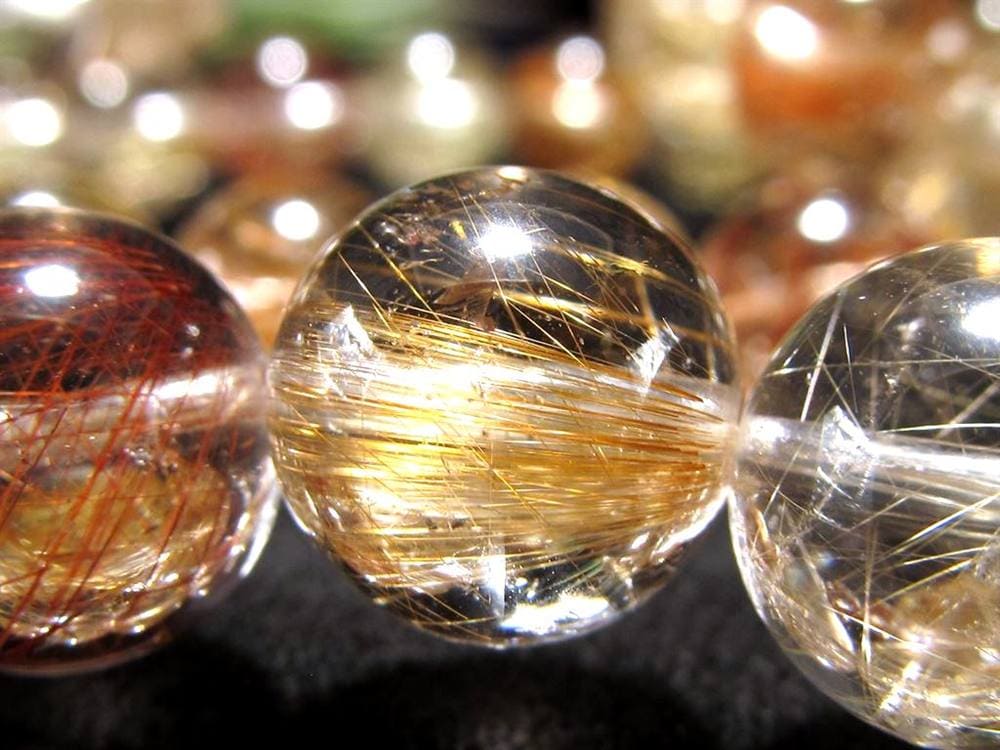 ルチルクォーツ ブレスレット MIXルチル 金紅石入り水晶 ルチレイテッドクォーツ