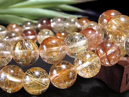 ルチルクォーツ ブレスレット MIXルチル 金紅石入り水晶 ルチレイテッドクォーツ