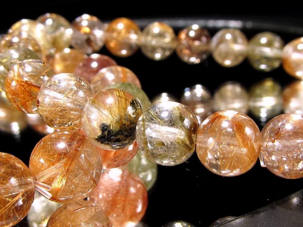ルチルクォーツ ブレスレット MIXルチル 金紅石入り水晶 ルチレイテッドクォーツ