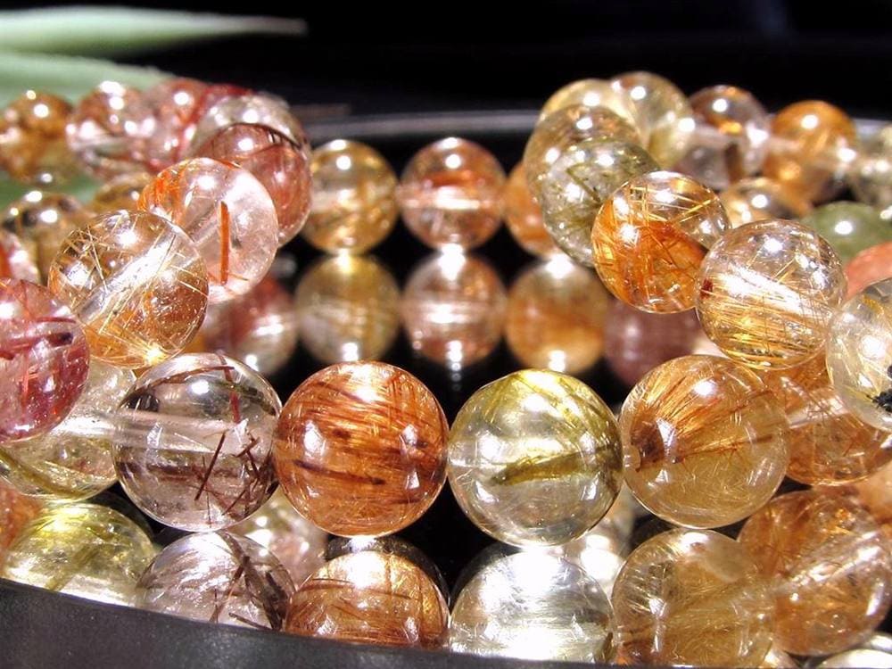 ルチルクォーツ ブレスレット MIXルチル 金紅石入り水晶 ルチレイテッドクォーツ