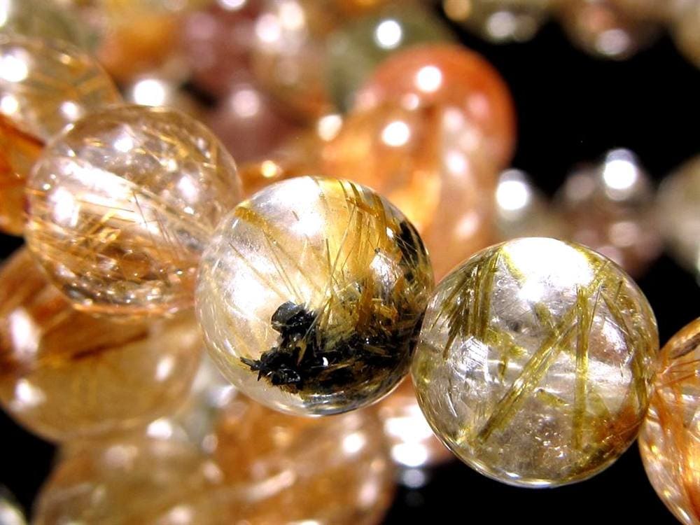 ルチルクォーツ ブレスレット MIXルチル 金紅石入り水晶 ルチレイテッドクォーツ