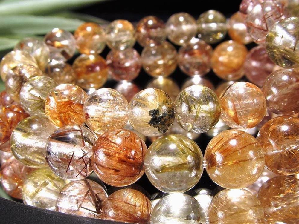 ルチルクォーツ ブレスレット MIXルチル 金紅石入り水晶 ルチレイテッドクォーツ