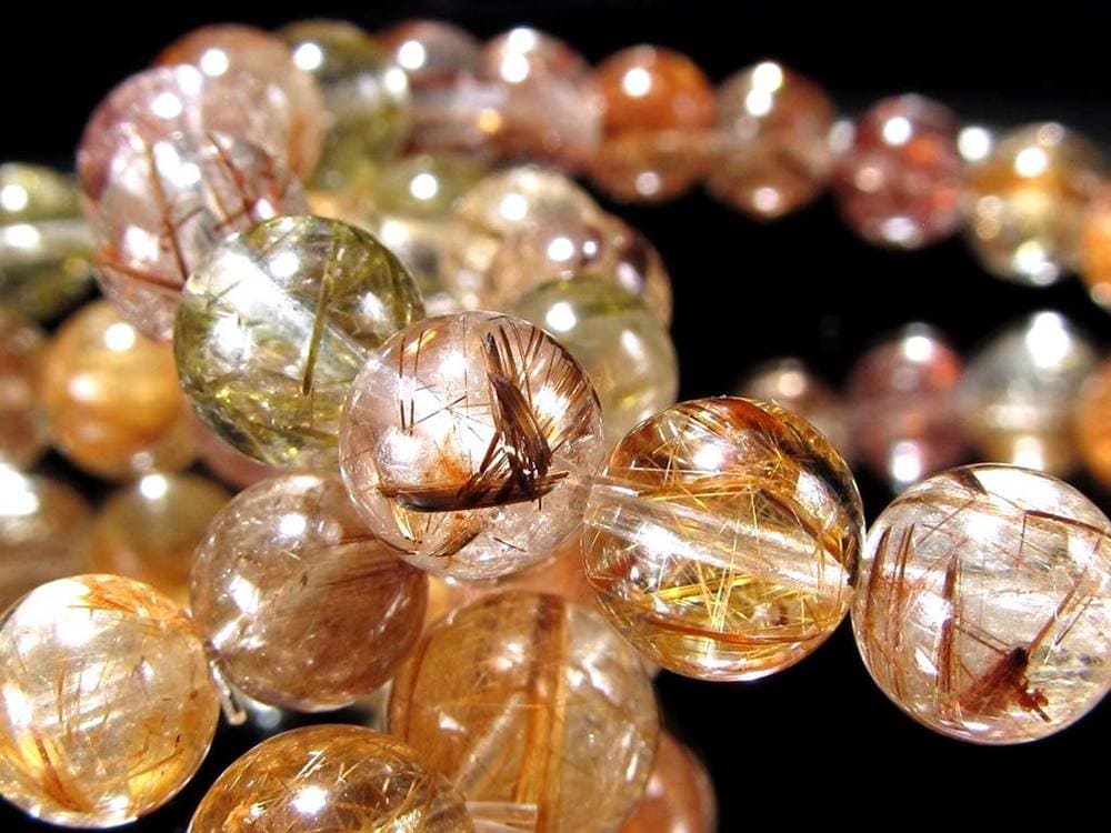 ルチルクォーツ ブレスレット MIXルチル 金紅石入り水晶 ルチレイテッドクォーツ