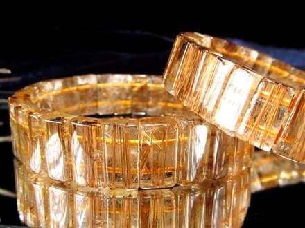 ルチルクォーツ ブレスレット バングル アンティークゴールド タイガールチル