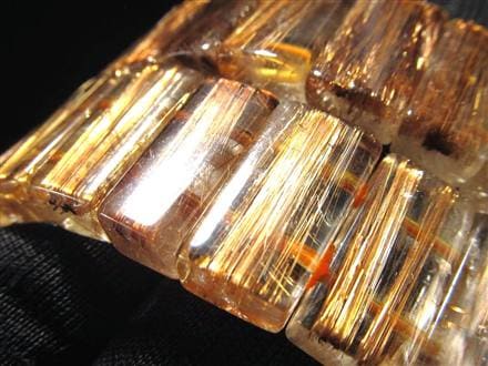 ルチルクォーツ ブレスレット バングル アンティークゴールド タイガールチル