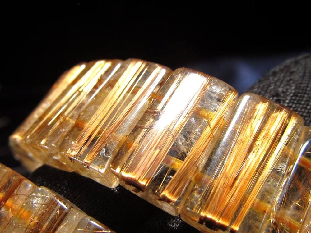 ルチルクォーツ ブレスレット バングル アンティークゴールド タイガールチル