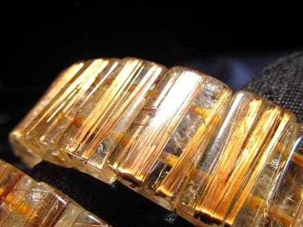 ルチルクォーツ ブレスレット バングル アンティークゴールド タイガールチル