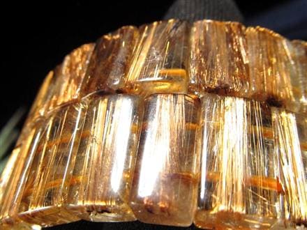 ルチルクォーツ ブレスレット バングル アンティークゴールド タイガールチル