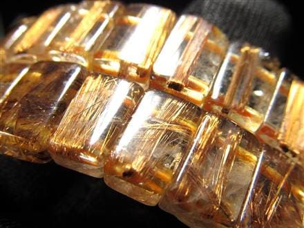 ルチルクォーツ ブレスレット バングル アンティークゴールド タイガールチル