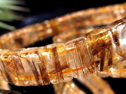 ルチルクォーツ ブレスレット バングル アンティークゴールド タイガールチル