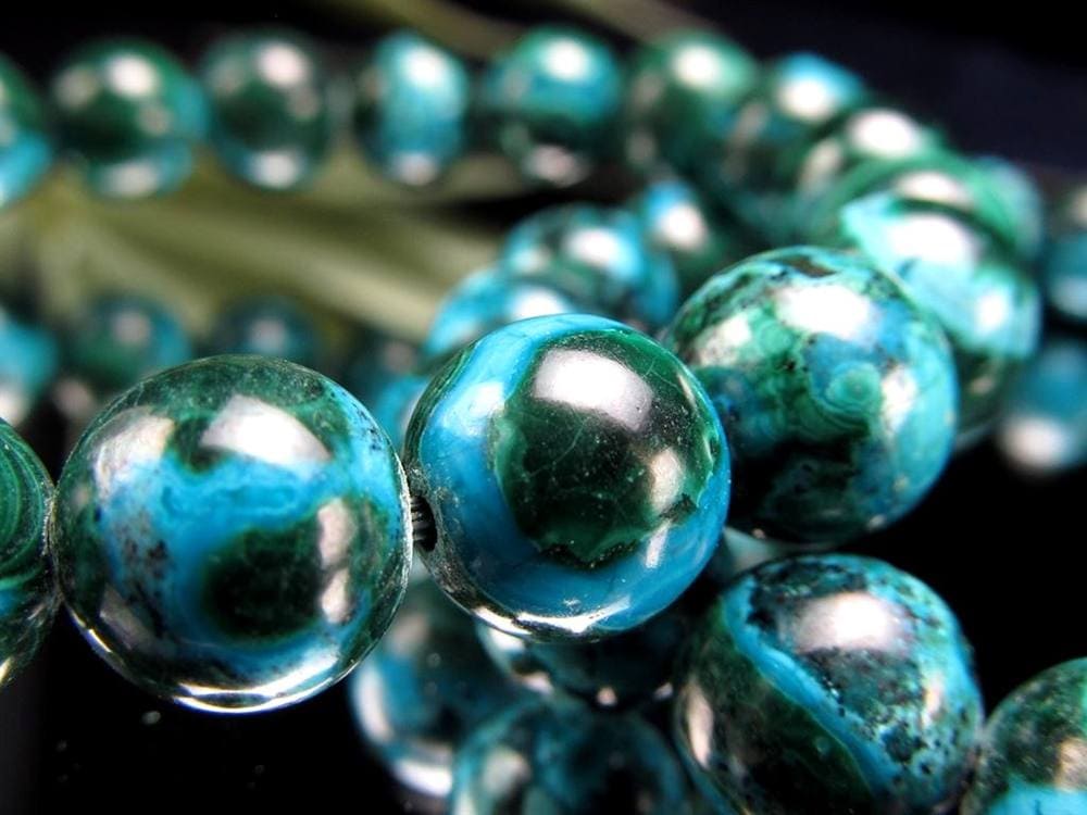 クリソコラ マラカイト ブレスレット 珪孔雀石 クリソコラマラカイト