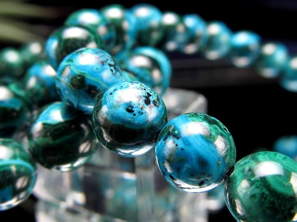 クリソコラ マラカイト ブレスレット 珪孔雀石 クリソコラマラカイト