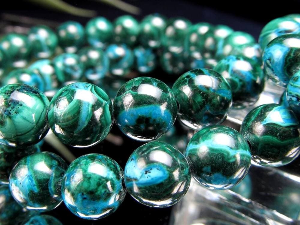 クリソコラ マラカイト ブレスレット 珪孔雀石 クリソコラマラカイト