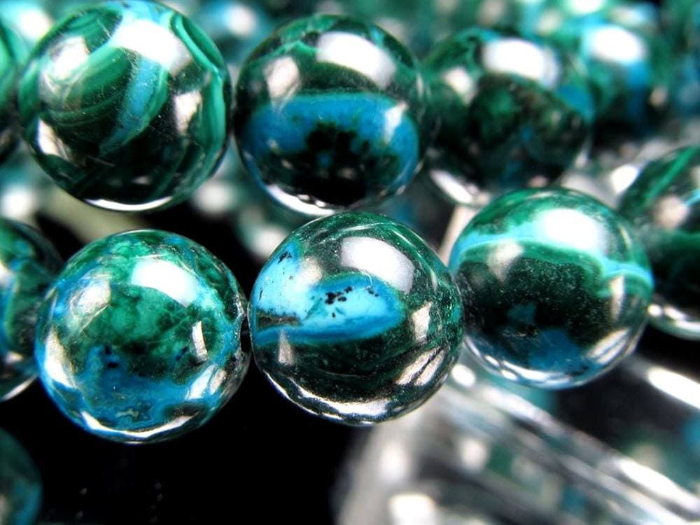 クリソコラ マラカイト ブレスレット 珪孔雀石 クリソコラマラカイト