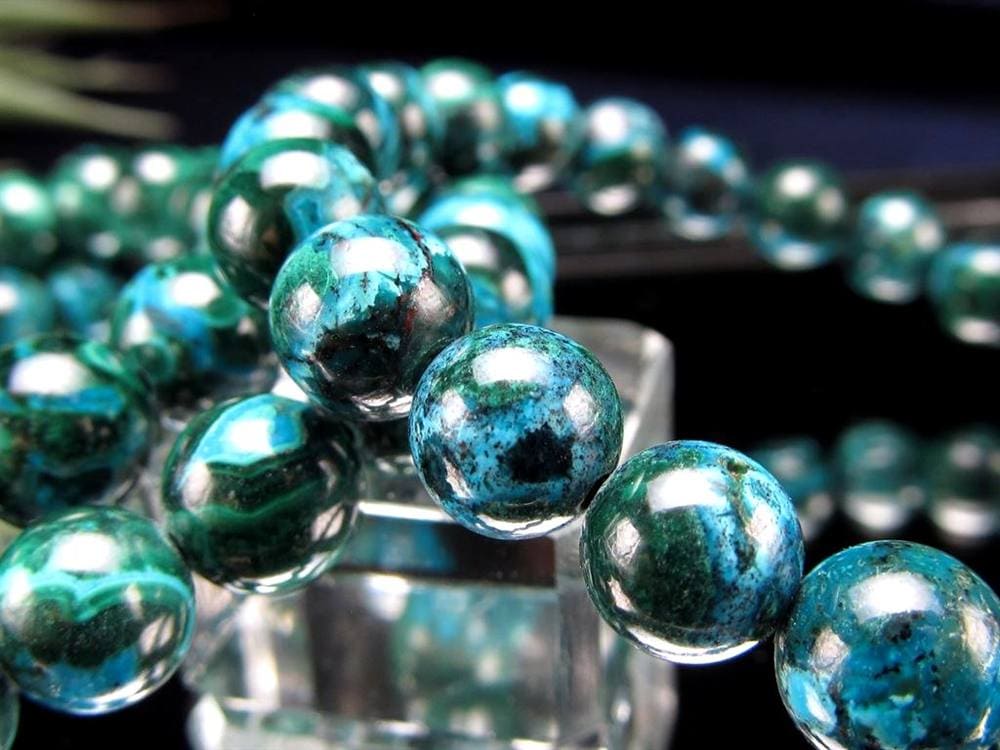 クリソコラ マラカイト ブレスレット 珪孔雀石 クリソコラマラカイト