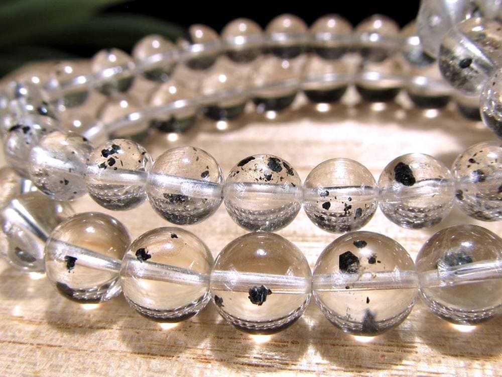 アイアンローズインクォーツ ブレスレット 水晶 天然石 インクルージョン パワーストーン