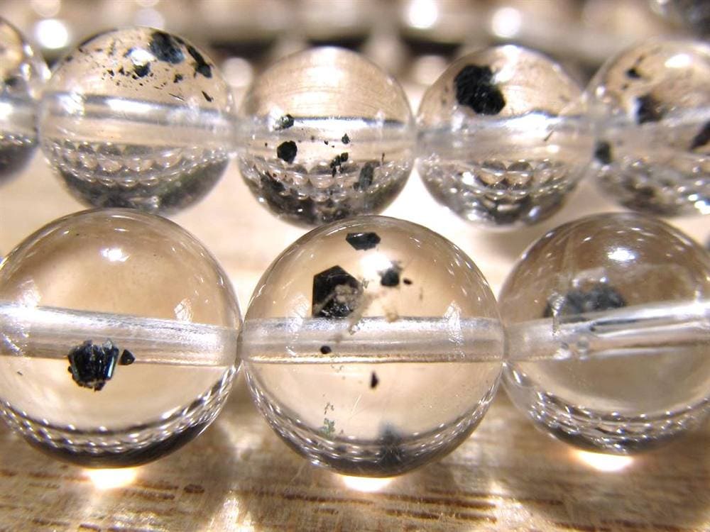 アイアンローズインクォーツ ブレスレット 水晶 天然石 インクルージョン パワーストーン