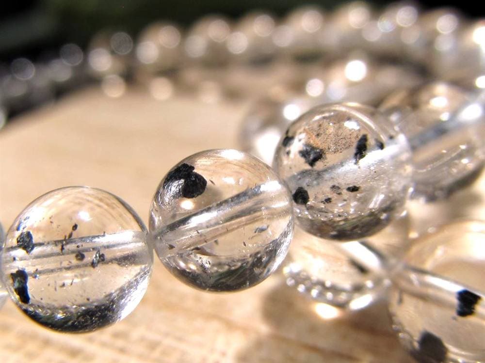 アイアンローズインクォーツ ブレスレット 水晶 天然石 インクルージョン パワーストーン