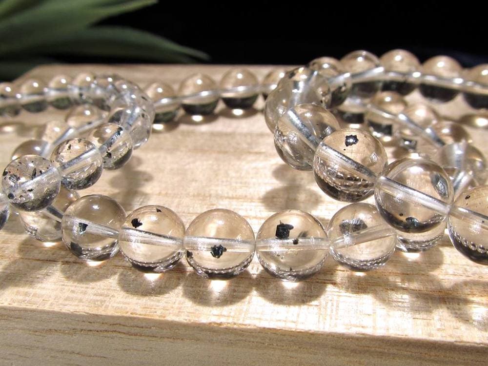 アイアンローズインクォーツ ブレスレット 水晶 天然石 インクルージョン パワーストーン