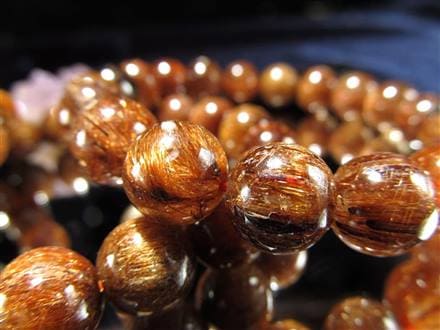 ルチルクォーツ ブレスレット オレンジルチル 金運 ブラウンルチル