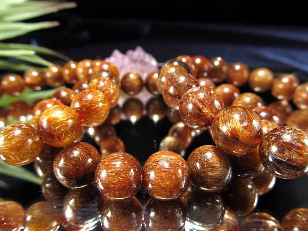 ルチルクォーツ ブレスレット オレンジルチル 金運 ブラウンルチル