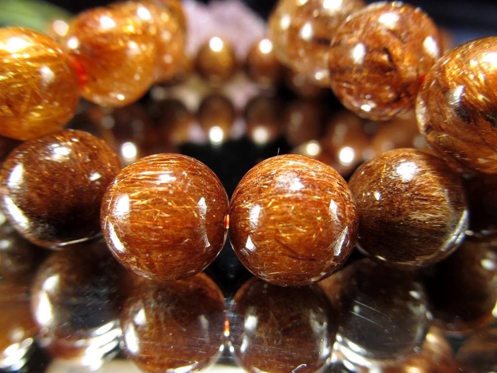 ルチルクォーツ ブレスレット オレンジルチル 金運 ブラウンルチル