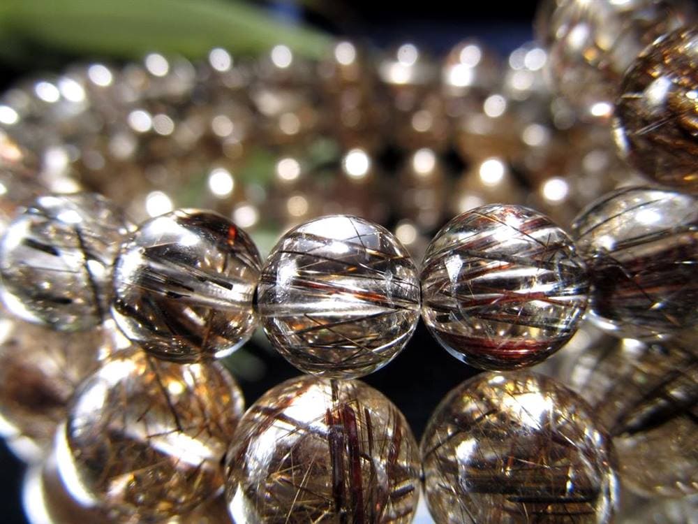 スモーキー ブラック ルチルクォーツ ブレスレット ブラックトルマリン