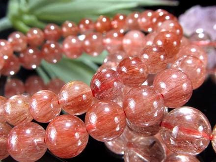 レッドルチルクォーツ ブレスレット レッドブラウンルチル ルチルレイテッドクォーツ 赤針水晶