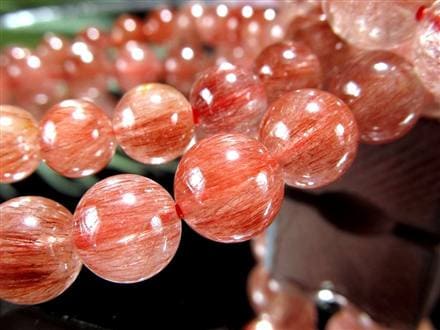 レッドルチルクォーツ ブレスレット レッドブラウンルチル ルチルレイテッドクォーツ 赤針水晶