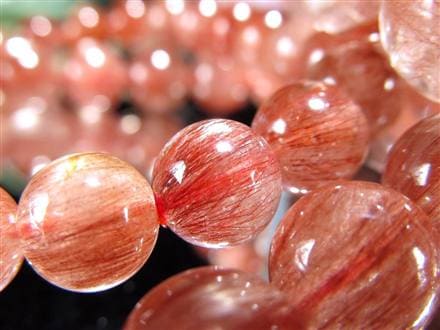 レッドルチルクォーツ ブレスレット レッドブラウンルチル ルチルレイテッドクォーツ 赤針水晶