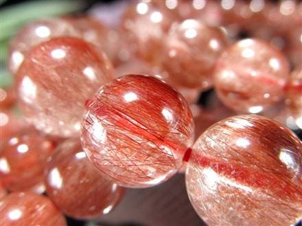 レッドルチルクォーツ ブレスレット レッドブラウンルチル ルチルレイテッドクォーツ 赤針水晶