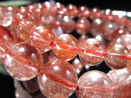 レッドルチルクォーツ ブレスレット レッドブラウンルチル ルチルレイテッドクォーツ 赤針水晶