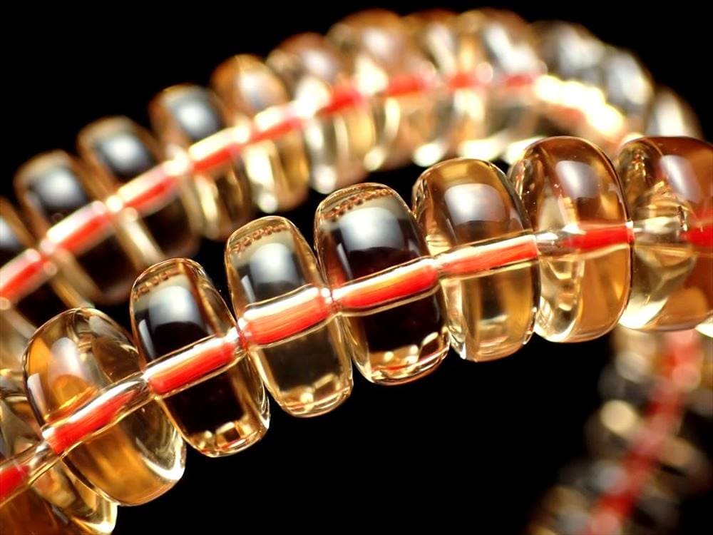シトリン 黄水晶 ボタン ブレスレット 誕生石 アクセサリー