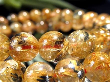 ゴールドタイチンルチルクォーツ ブレスレット 金針水晶 ヘマタイト 
