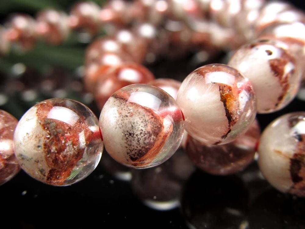 ファントムクォーツ 幻影水晶 ブレスレット レッドファントム 赤富士