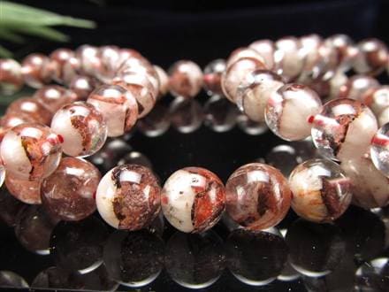 ファントムクォーツ 幻影水晶 ブレスレット レッドファントム 赤富士