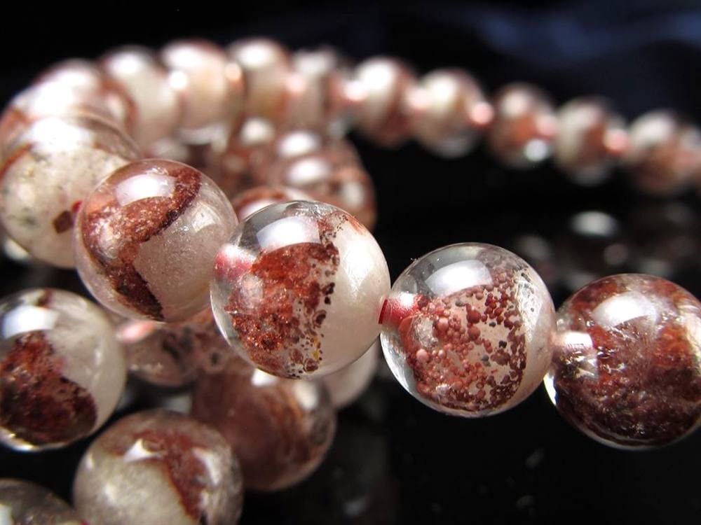 ファントムクォーツ 幻影水晶 ブレスレット レッドファントム 赤富士